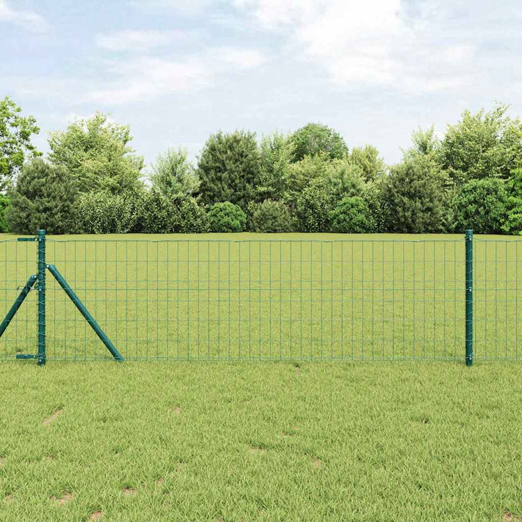 Clôture Vidaxxl avec poteau vert 0,6 x 10 m acier et PVC