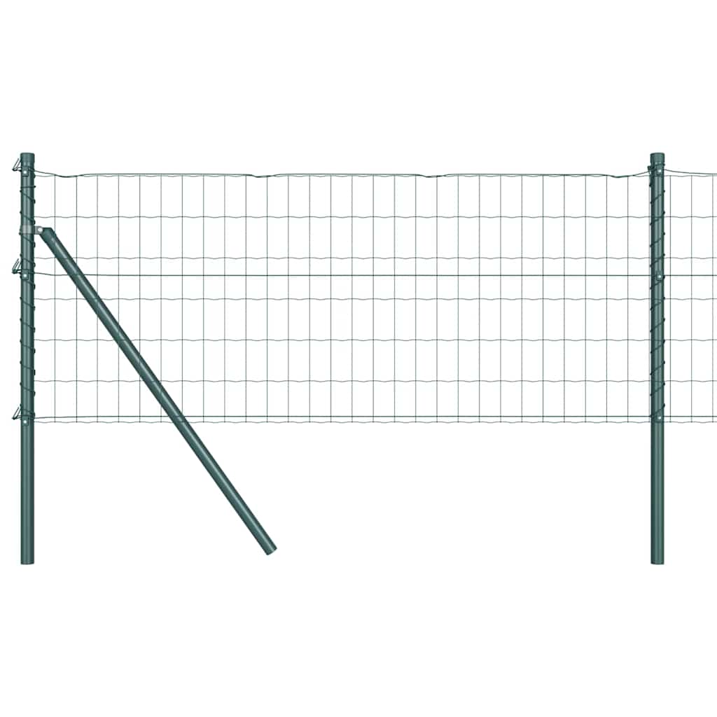 Clôture Vidaxl avec poteau vert 0,8 x 10 m acier et PVC