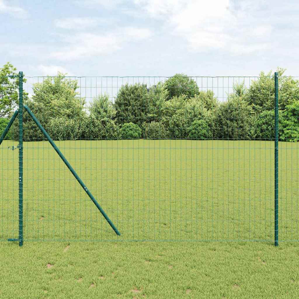 Clôture Vidaxl avec poteau vert 1,6 x 10 m acier et PVC