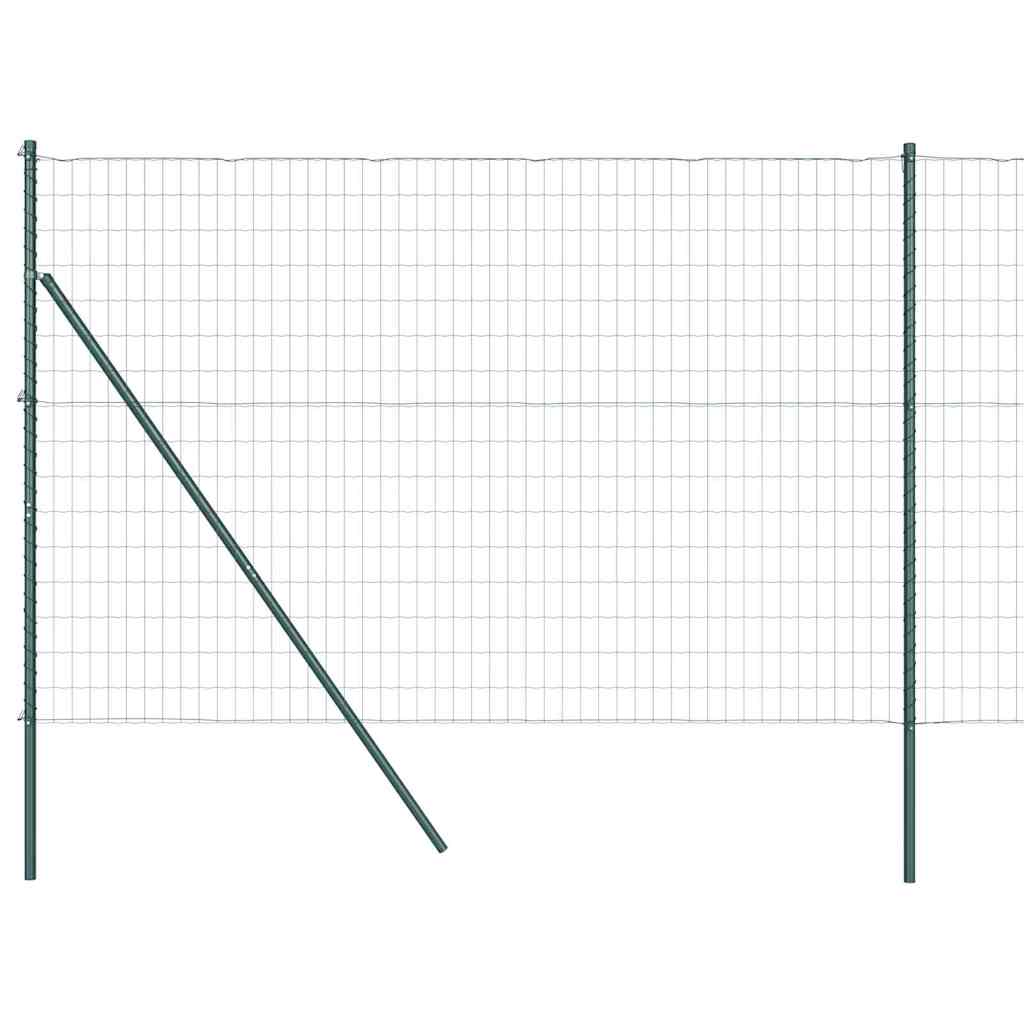 Clôture Vidaxl avec poteau vert 1,6 x 10 m acier et PVC