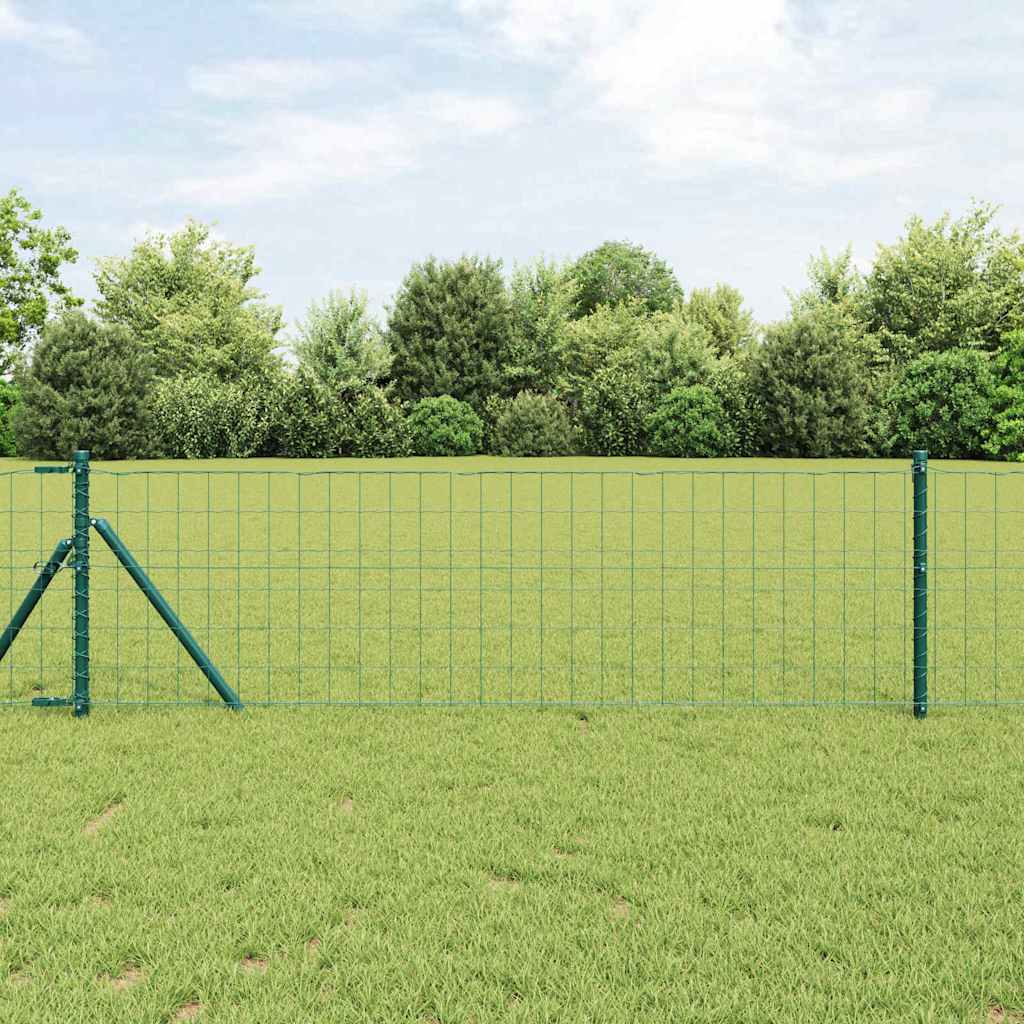 Clôture Vidaxxl avec poteau vert 0,4 x 10 m acier et PVC