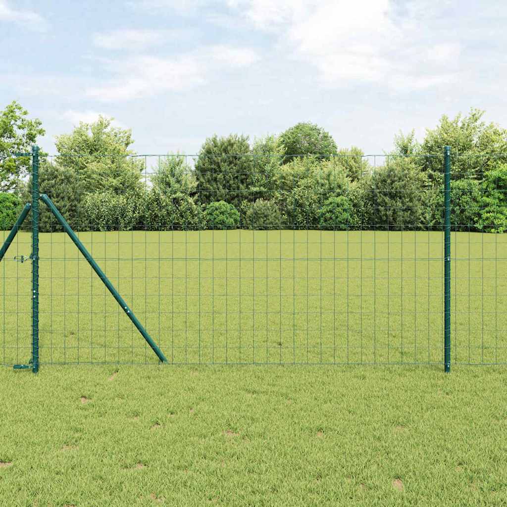 Clôture Vidaxxl avec poteau vert 1,4 x 10 m acier et PVC