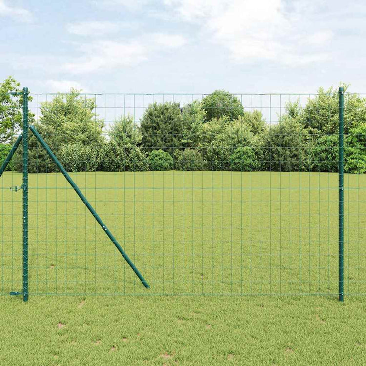 Clôture Vidaxl avec poteau vert 1,6 x 10 m acier et PVC