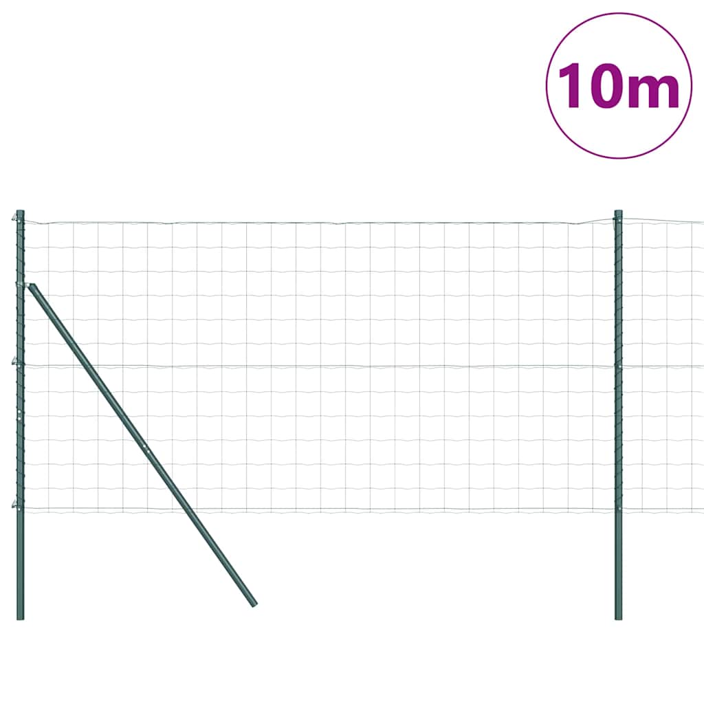 Clôture Vidaxxl avec poteau vert 1 x 10 m en acier