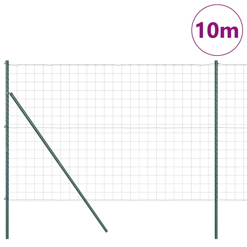 Clôture Vidaxl avec poteau vert 1,6 x 10 m acier et PVC