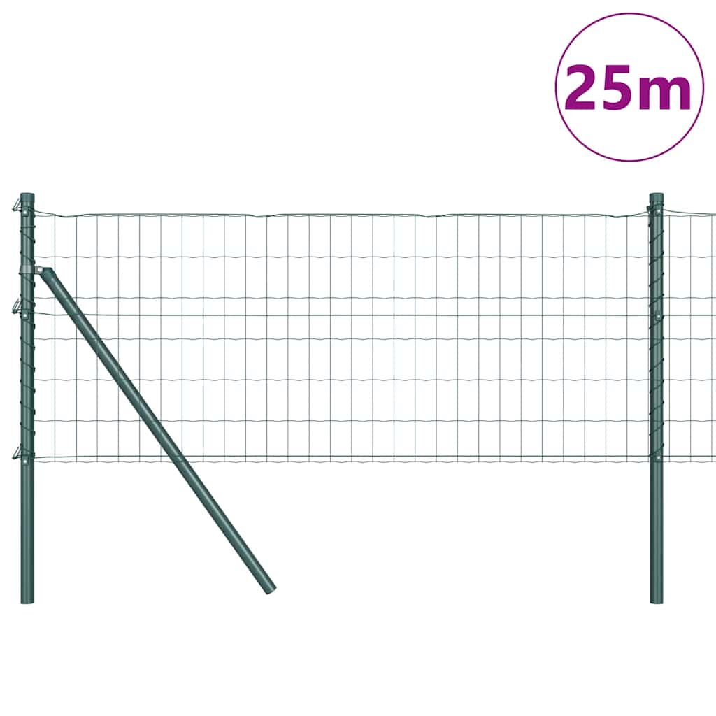 Clôture Vidaxxl avec poteau vert 0,6 x 25 m acier et PVC