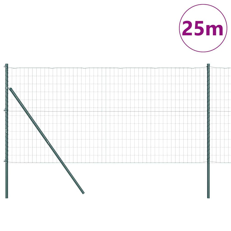 Clôture Vidaxxl avec poteau vert 0,4 x 25 m acier et PVC