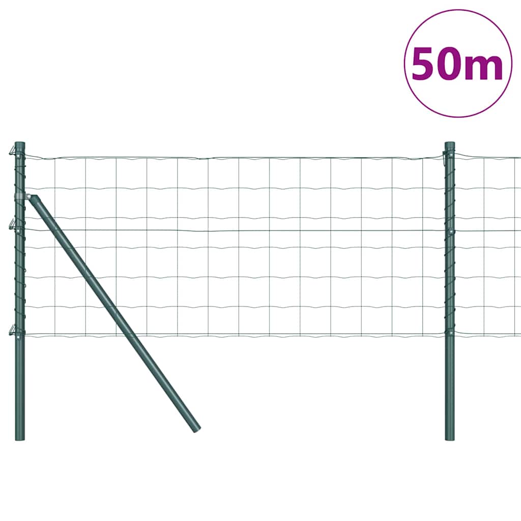 Clôture Vidaxxl avec poteau vert 0,4 x 50 m acier et PVC