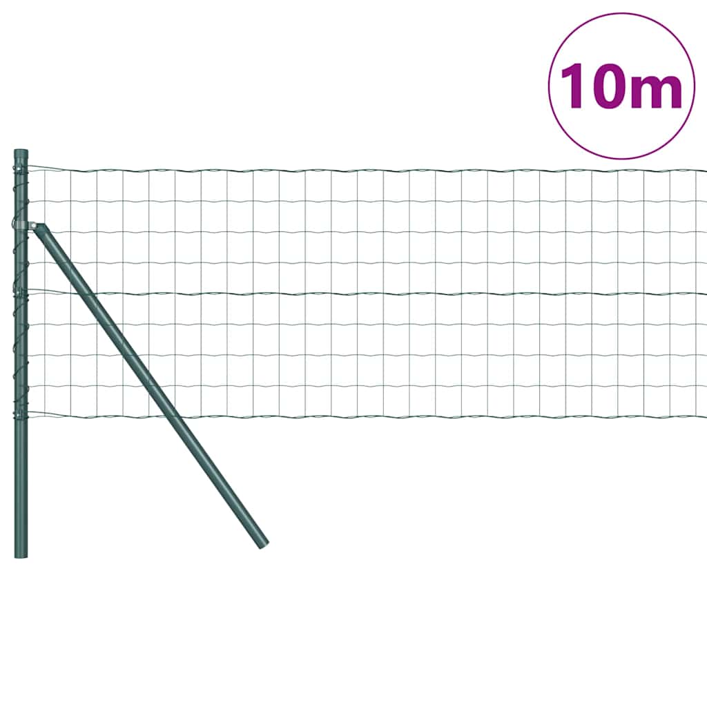 Clôture Vidaxxl avec poteau vert 0,4 x 10 m acier et PVC