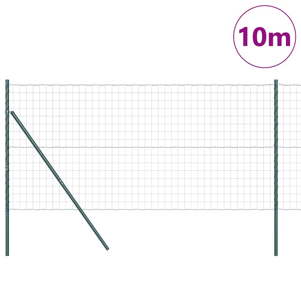 Clôture Vidaxxl avec poteau vert 1 x 10 m en acier