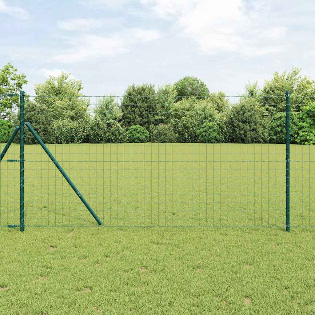 Clôture Vidaxxl avec poteau vert 1,4 x 10 m acier et PVC