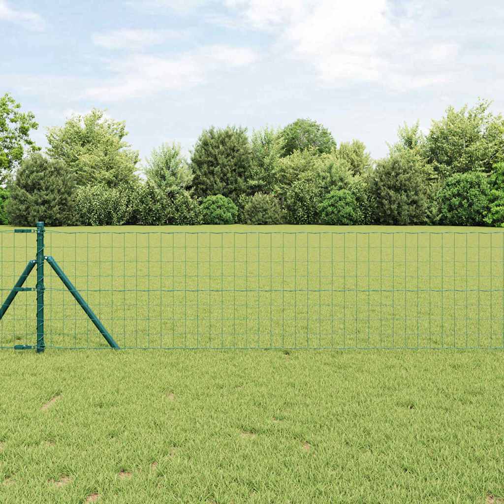Clôture Vidaxxl avec poteau vert 0,6 x 25 m acier et PVC
