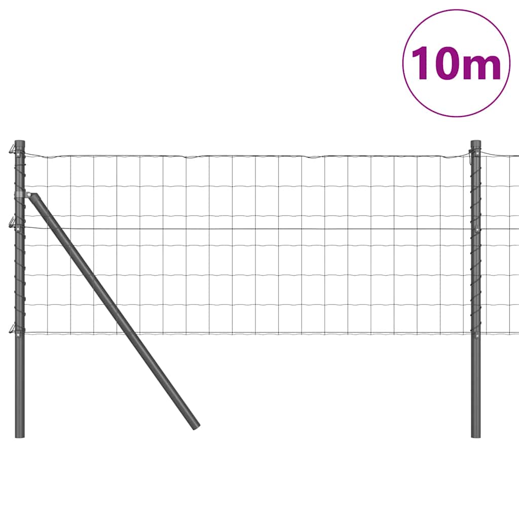Clôture Vidaxl avec poteau gris 0,6 x 10 m acier et PVC