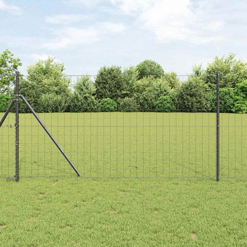 Clôture Vidaxl avec poteau gris 1,2 x 10 m acier et PVC