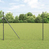 Vidaxl clôture avec poteau gris 1,5 x 10 m acier - afbeelding 1