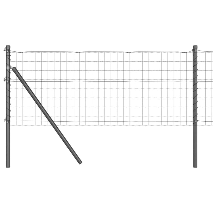 Clôture Vidaxl avec poteau gris 0,8 x 25 m acier et PVC