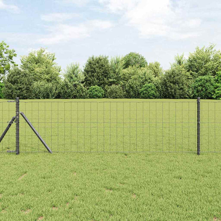 Clôture Vidaxl avec poteau gris 0,4 x 25 m acier et PVC