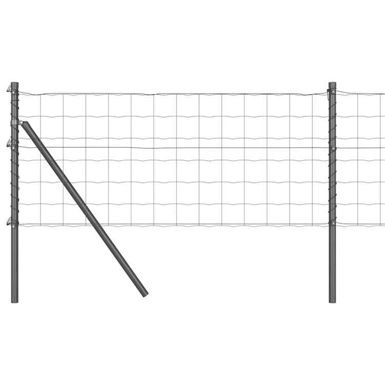 Clôture Vidaxl avec poteau gris 0,4 x 25 m acier et PVC
