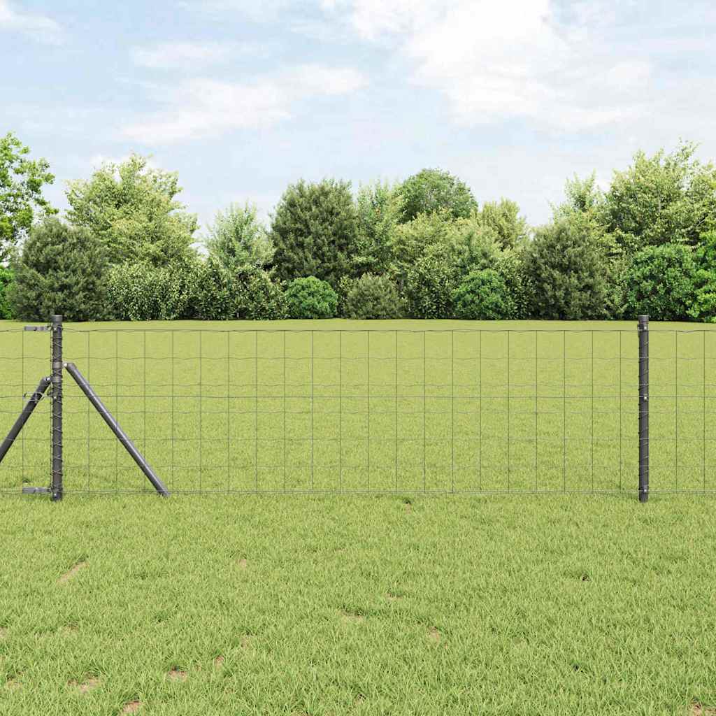 Clôture Vidaxxl avec poteau gris 0,8 x 25 m en acier