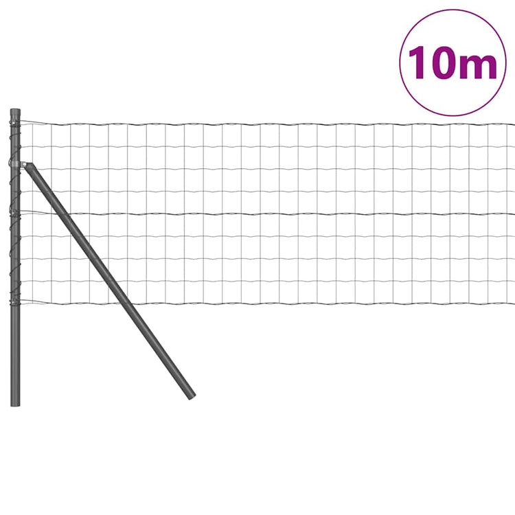 Clôture Vidaxl avec poteau gris 0,4 x 10 m acier et PVC