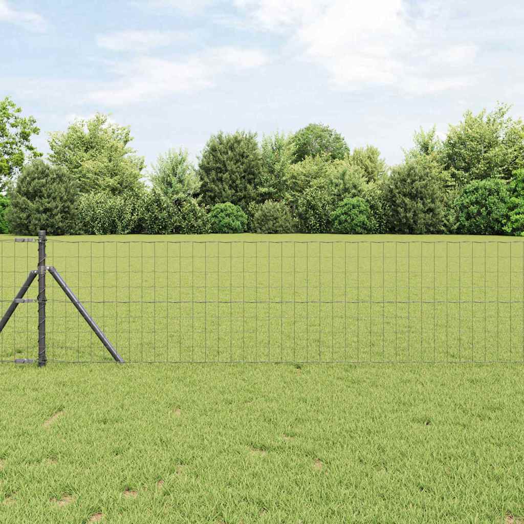 Clôture Vidaxl avec poteau gris 0,6 x 10 m acier et PVC
