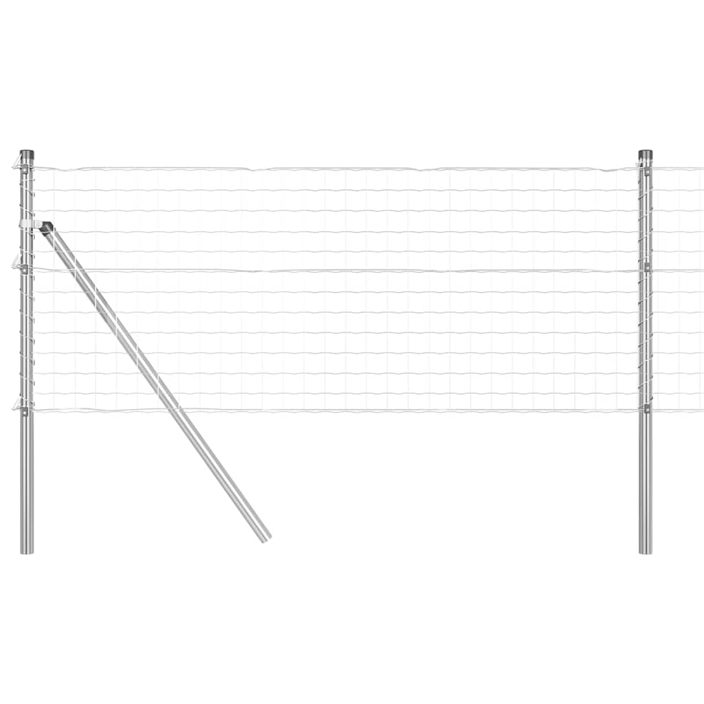 Clôture Vidaxl avec poteau argent 0,6 x 10 m acier et PVC