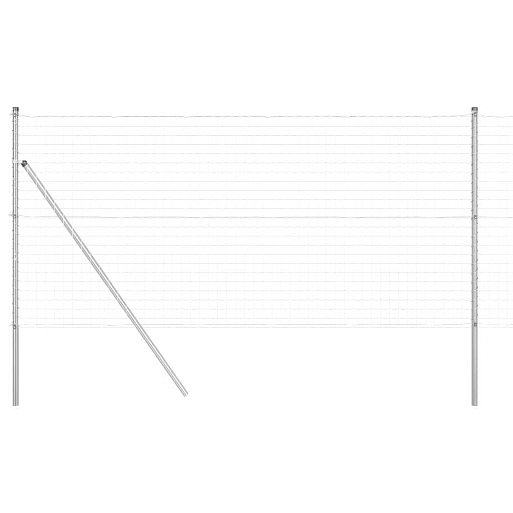 Clôture Vidaxl avec poteau argent 1 x 10 m acier et PVC
