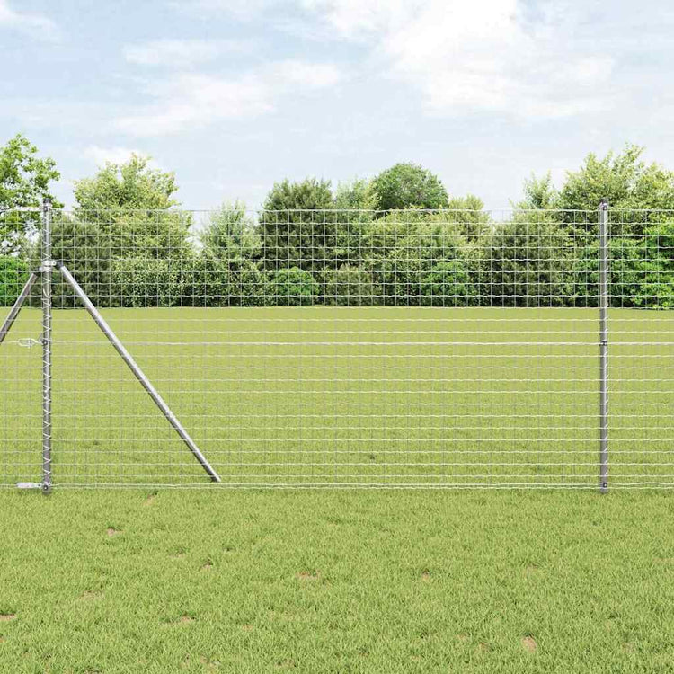 Clôture Vidaxl avec poteau argent 1,4 x 10 m acier et PVC