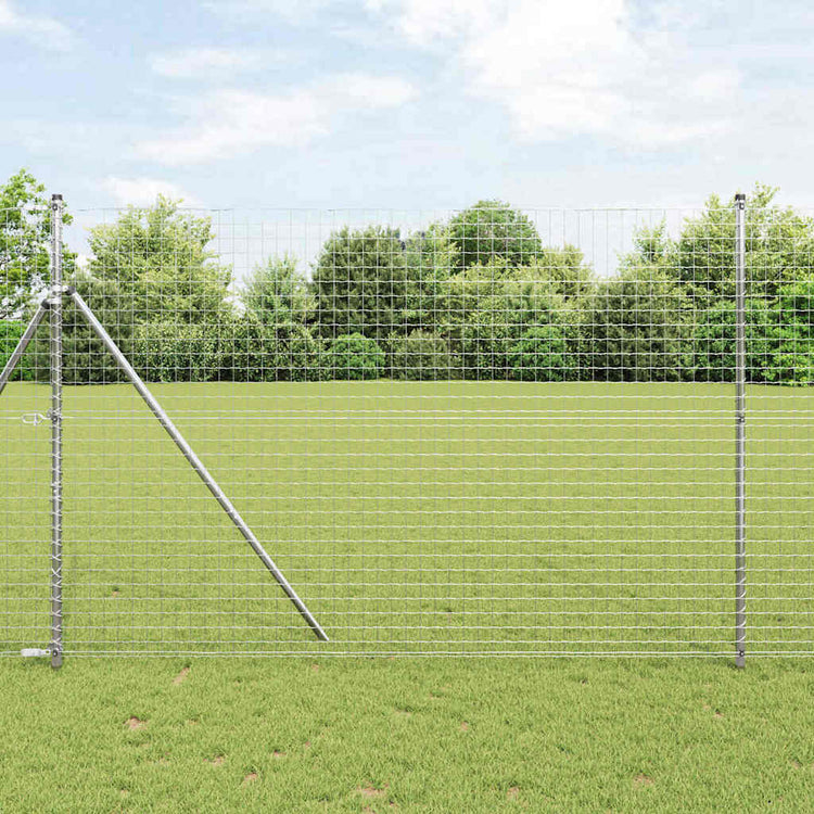 Clôture Vidaxl avec poteau argent 1,5 x 10 m acier et PVC