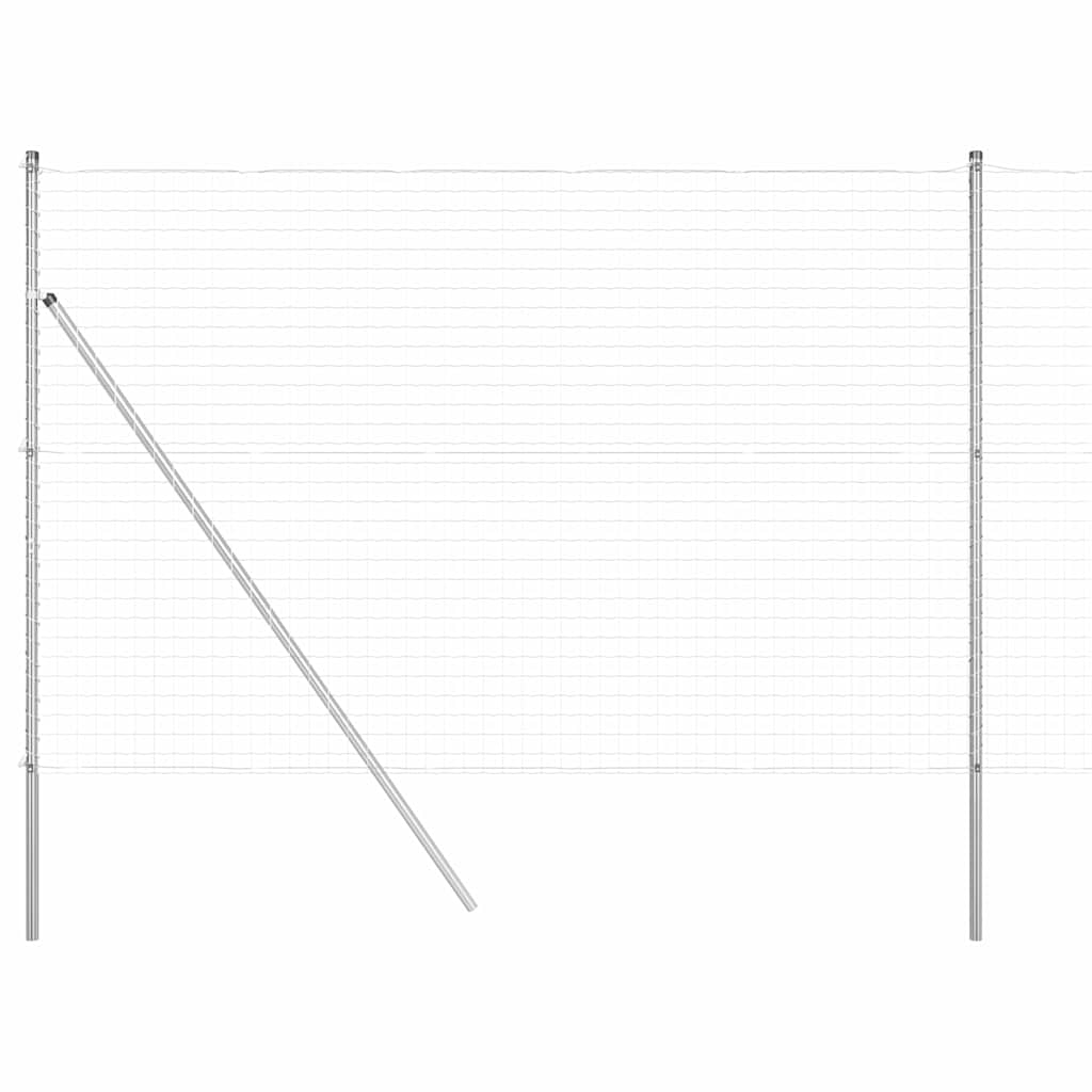 Clôture Vidaxl avec poteau argent 1,5 x 10 m acier et PVC