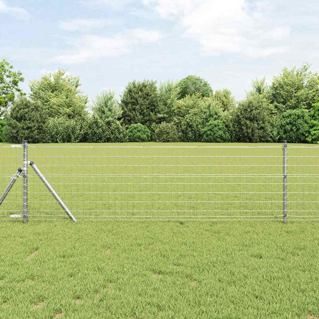 Clôture Vidaxl avec poteau argent 0,6 x 10 m acier et PVC