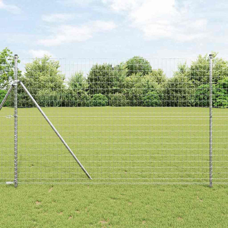 Clôture Vidaxl avec poteau argent 1,5 x 10 m acier et PVC