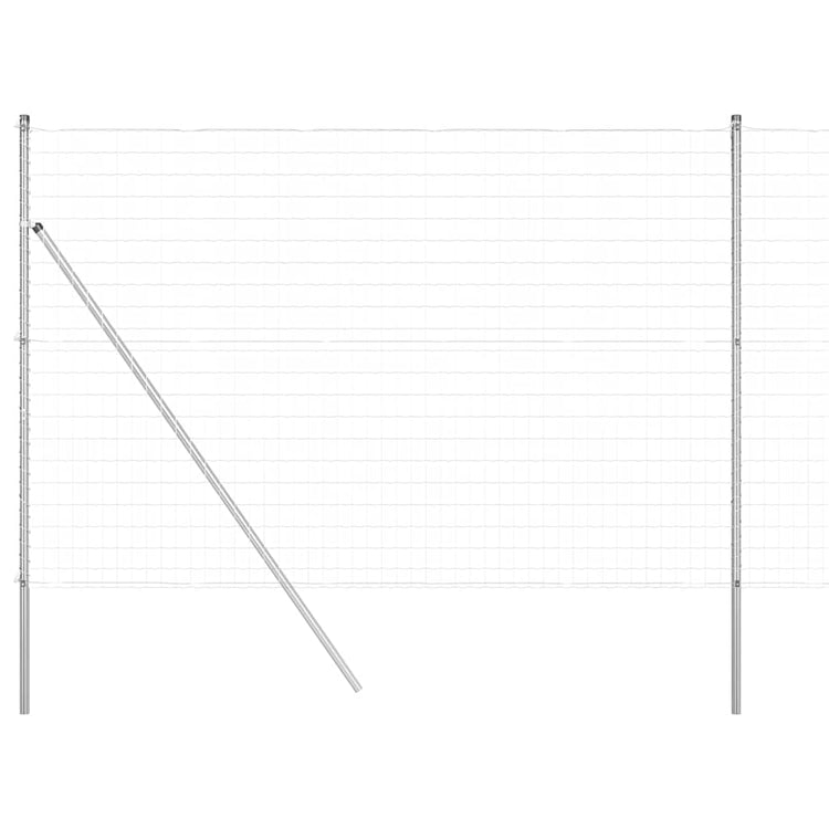 Clôture Vidaxl avec poteau argent 1,5 x 10 m acier et PVC