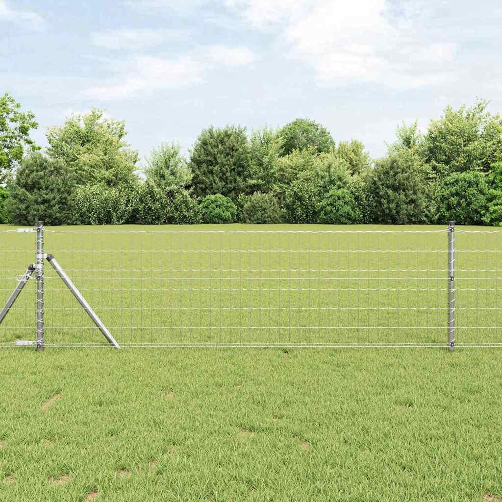 Clôture Vidaxl avec poteau argent 0,6 x 10 m acier et PVC