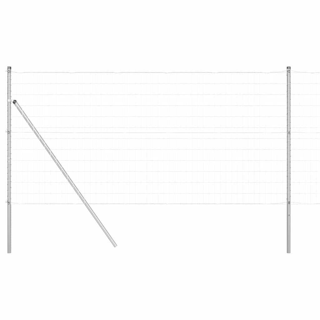 Clôture Vidaxl avec poteau argent 1 x 10 m acier et PVC