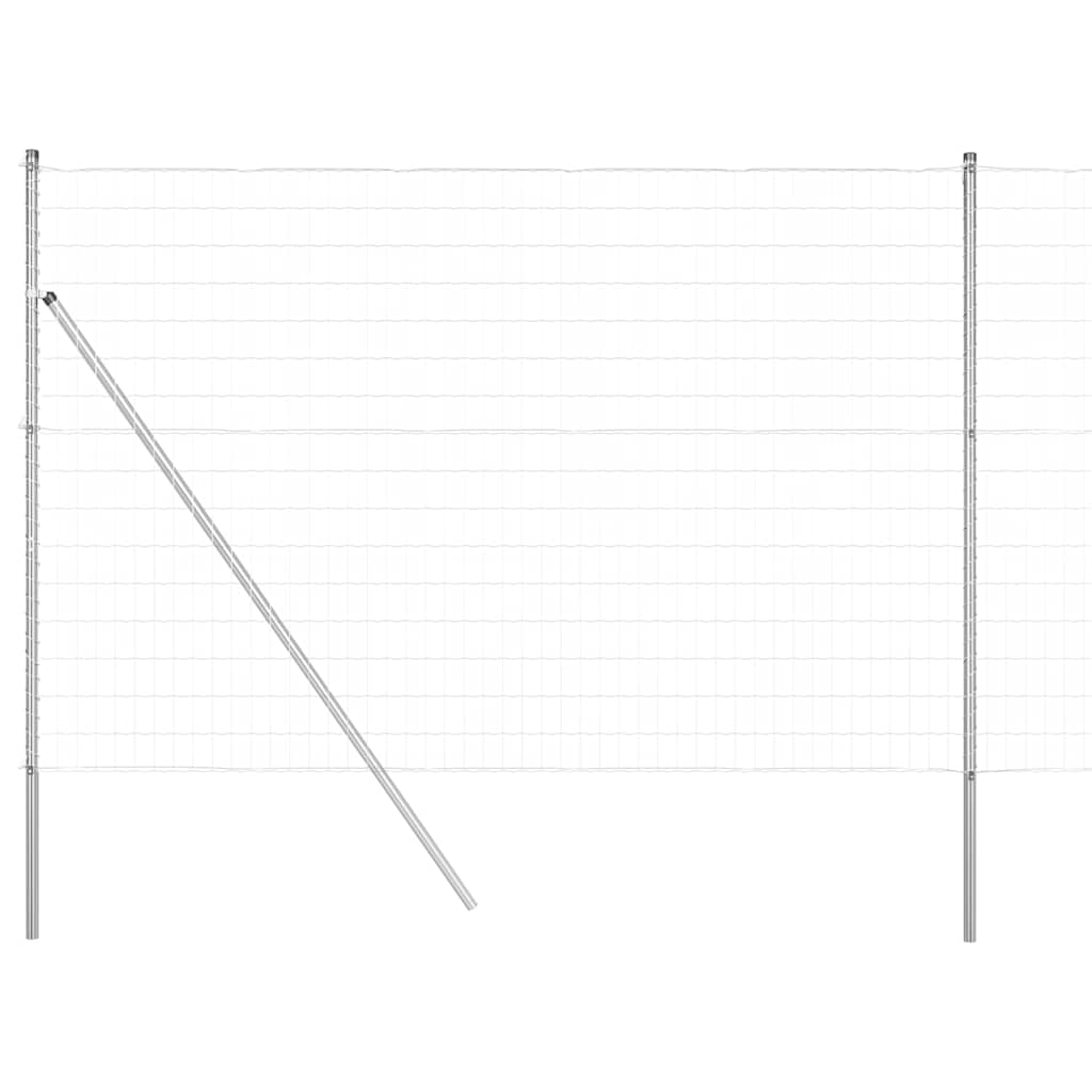 Clôture Vidaxl avec poteau argent 1,6 x 10 m acier et PVC