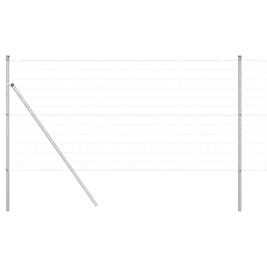 Clôture Vidaxl avec poteau argent 1,2 x 10 m acier et PVC
