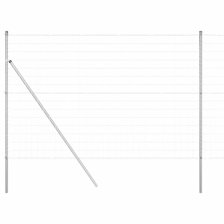 Clôture Vidaxl avec poteau argent 1,5 x 10 m acier et PVC