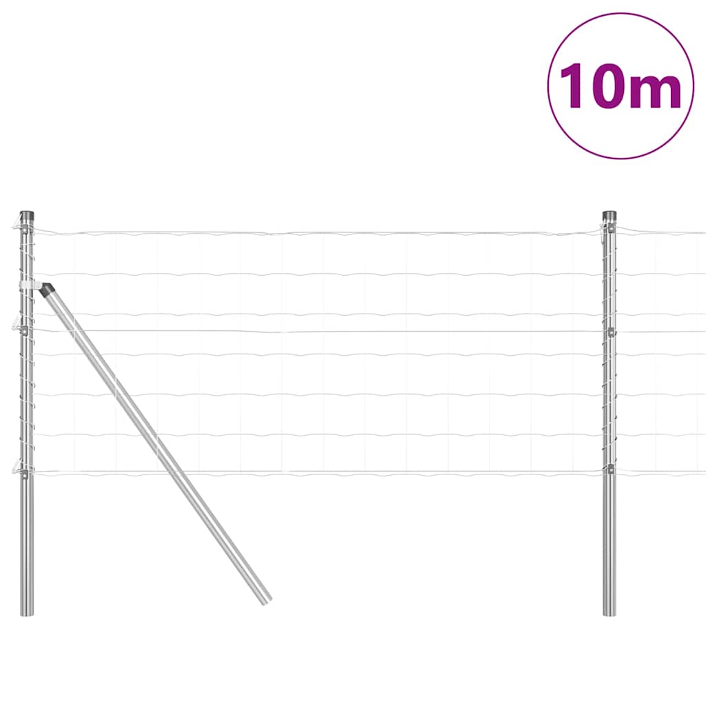 Clôture Vidaxl avec poteau argent 0,4 x 10 m acier et PVC