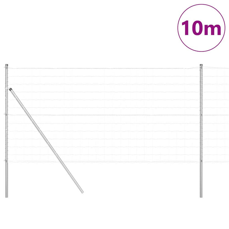 Clôture Vidaxl avec poteau argent 1,2 x 10 m acier et PVC