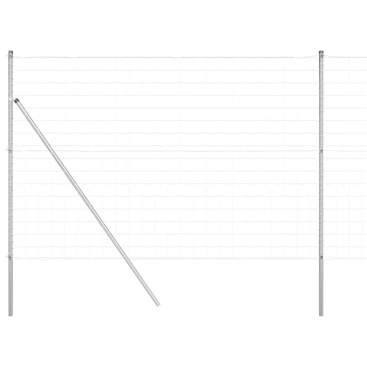 Clôture Vidaxl avec poteau argent 1,5 x 10 m acier et PVC
