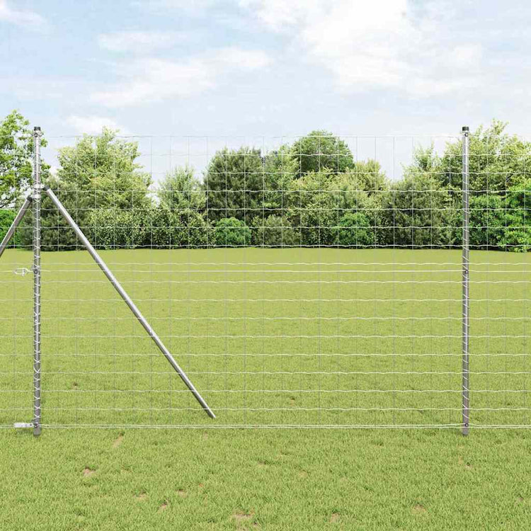 Clôture Vidaxl avec poteau argent 1,6 x 10 m acier et PVC