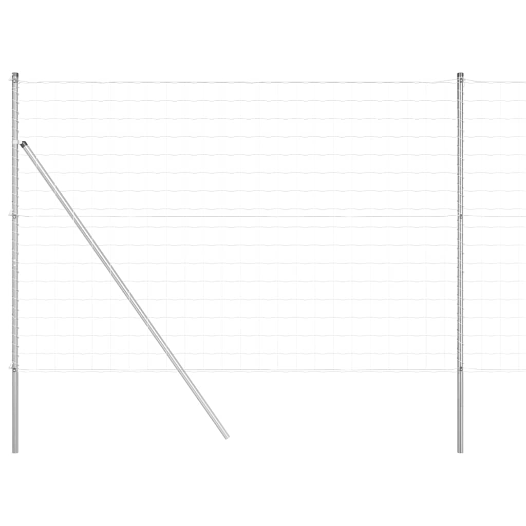 Clôture Vidaxl avec poteau argent 1,6 x 10 m acier et PVC