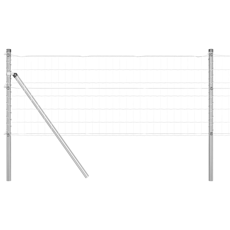 Clôture Vidaxl avec poteau argent 0,4 x 25 m acier et PVC