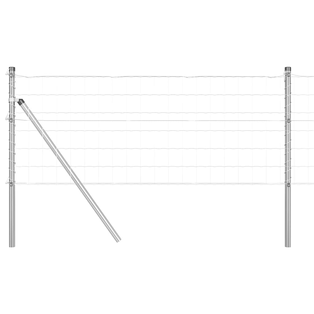 Clôture Vidaxxl avec poteau argent 0,6 x 25 m acier et PVC