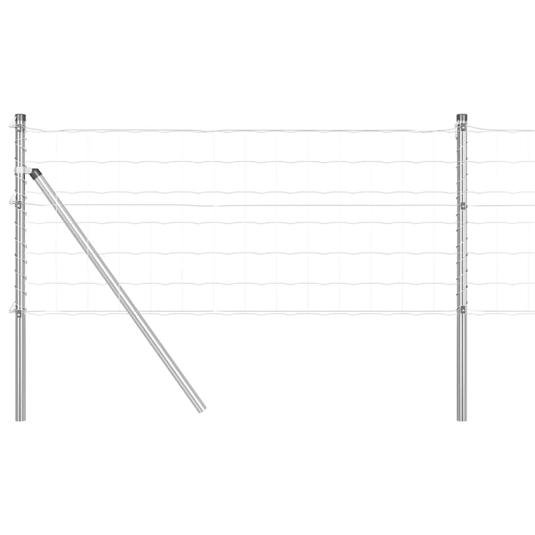 Clôture Vidaxl avec poteau argent 0,8 x 25 m acier et PVC