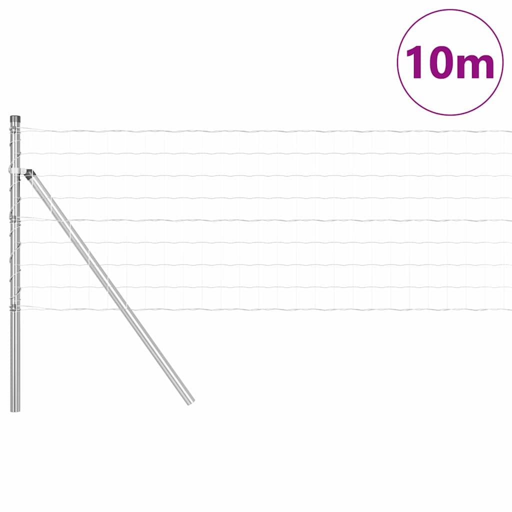 Clôture Vidaxl avec poteau argent 0,6 x 10 m acier et PVC