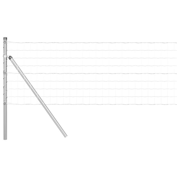 Clôture Vidaxl avec poteau argent 0,8 x 10 m acier et PVC