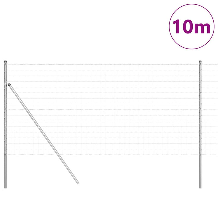 Clôture Vidaxl avec poteau argent 1 x 10 m acier et PVC