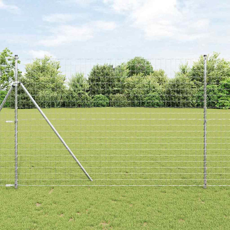 Clôture Vidaxl avec poteau argent 1,6 x 10 m acier et PVC